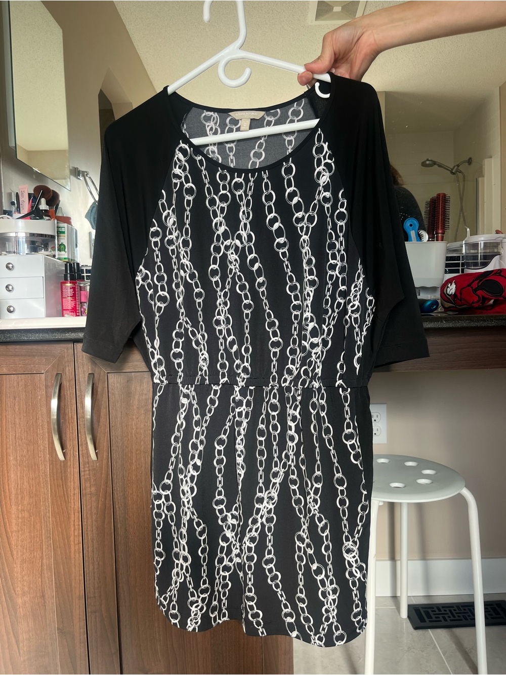 Banana Republic Black Chain-Print Women's Dress